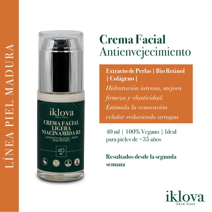 Crema Facial Extracto de Perlas, Bio Retinol y Colágeno