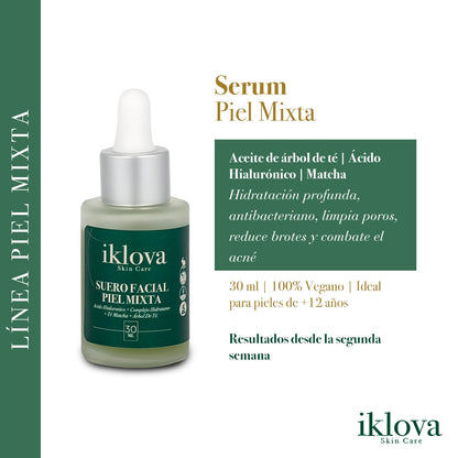 Sérum Piel Mixta (Matcha, Ácido Hialurónico, Árbol de Té)